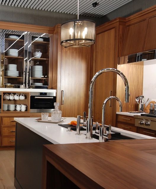 Galley workstation kitchen sink at Abt - Glenview kitchen design by Kelly Thayer