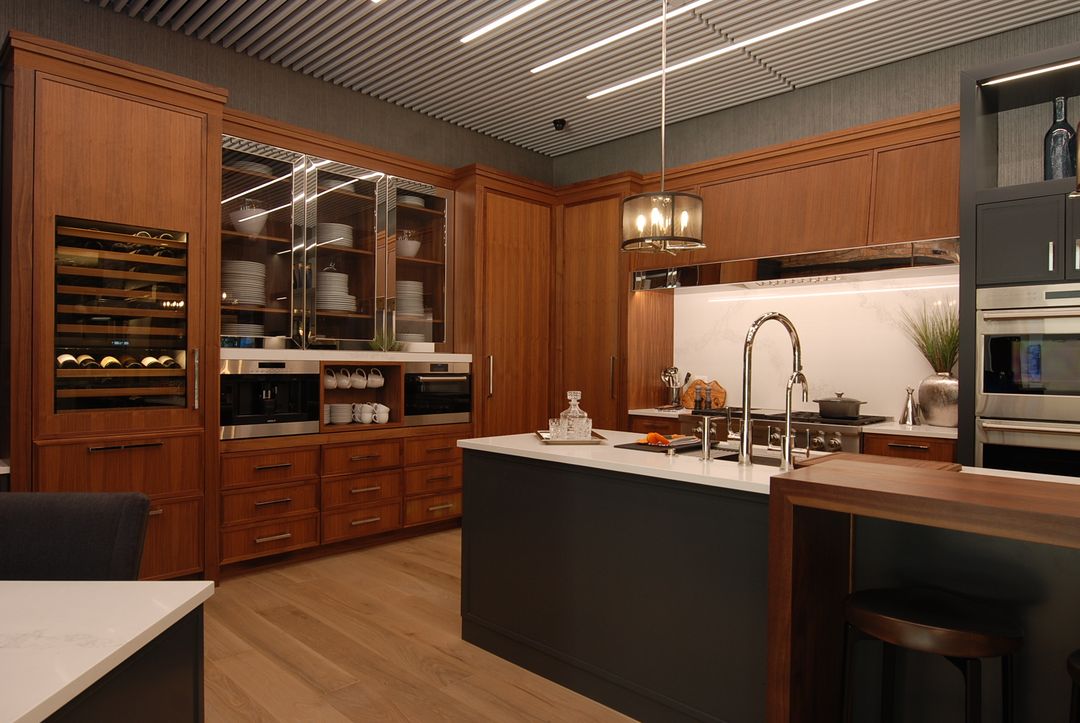 Glenview kitchen design with walnut cabinetry and built-in coffee station - Kelly Thayer